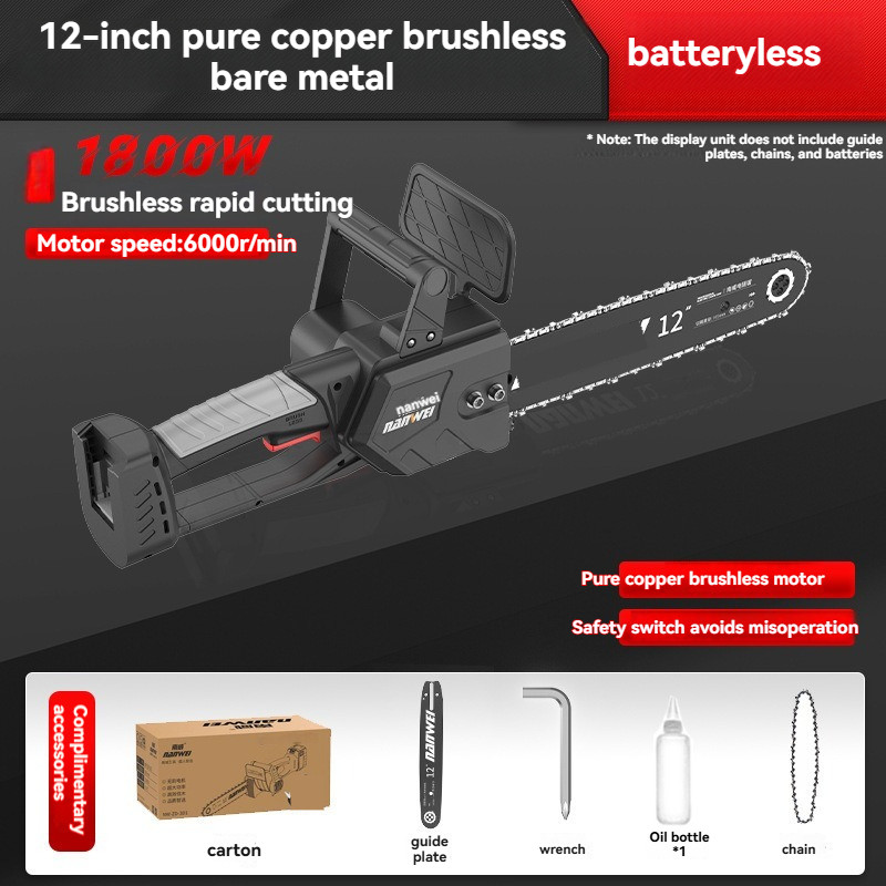 Cordless Chainsaw 12 Inch Battery - Akumulatorowa pilarka łańcuchowa 12 cali do