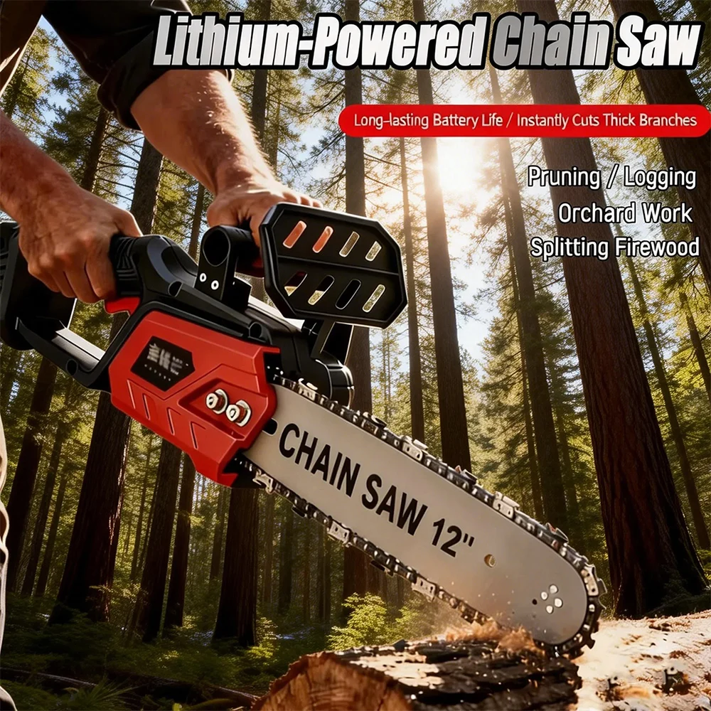 Cordless Chainsaw 12 Inch Battery - Akumulatorowa pilarka łańcuchowa 12/16 cali, przenośna