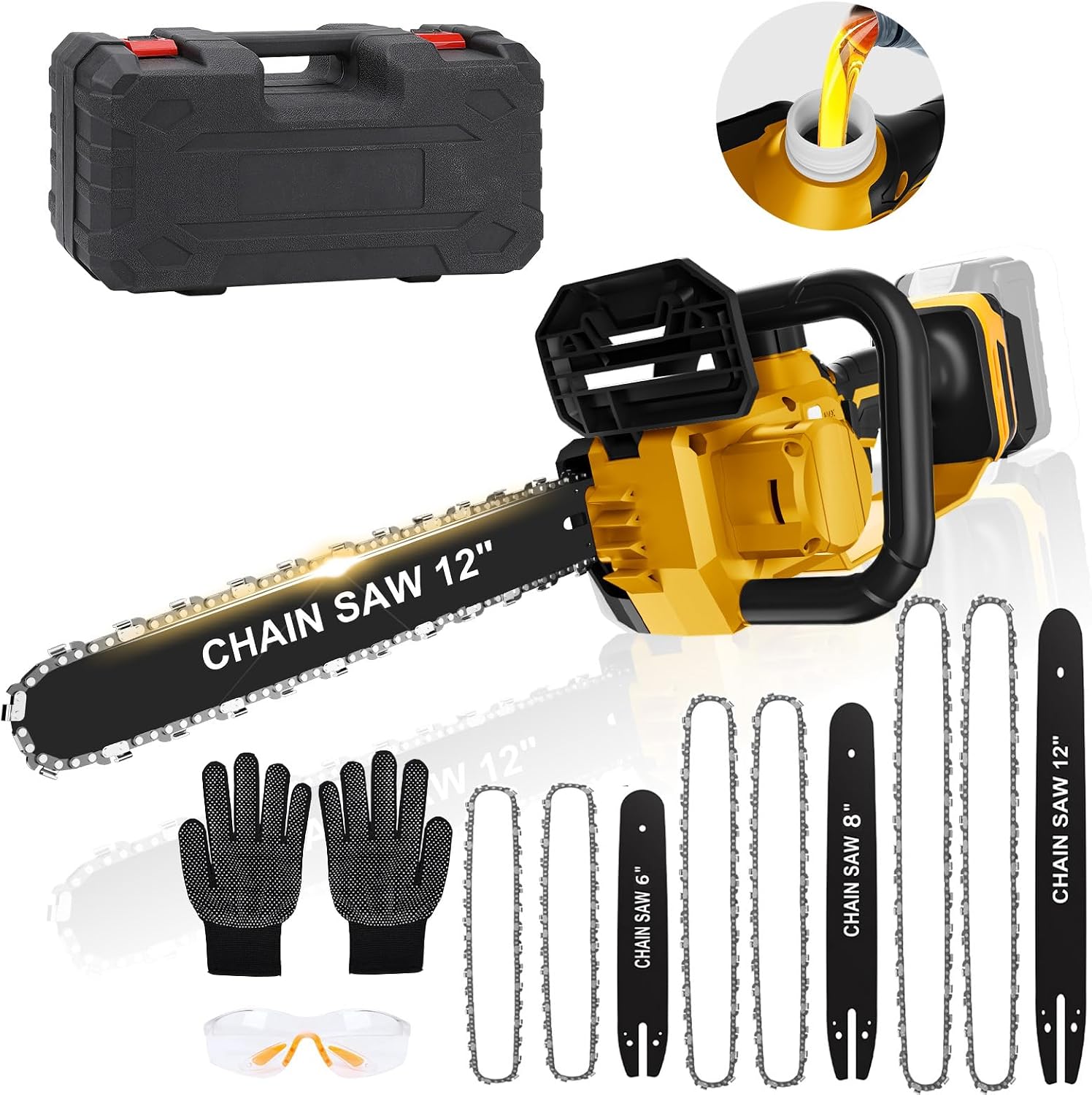 Brushless Chainsaw 8 Inch 20V - Bezprzewodowa piła łańcuchowa 3-w-1 do akumulatora
