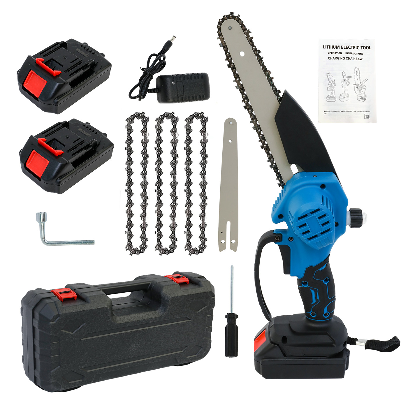 Brushless Chainsaw 8 Inch 20V - Ręczna piła łańcuchowa 8-calowa, akumulatorowa, zasilana