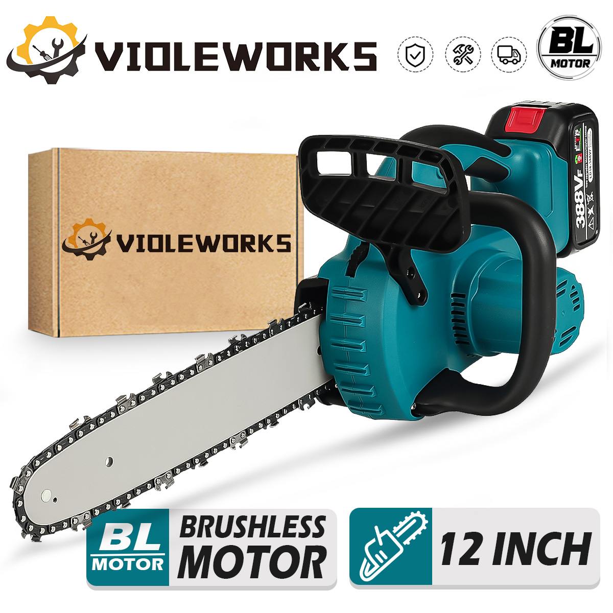 Cordless Chainsaw 12 Inch Battery - 12 Cal 5000W akumulatorowy bezszczotkowy elektryczna