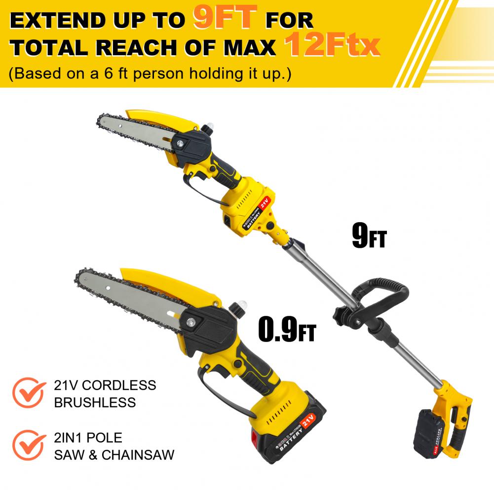 Mini Chainsaw 6 Inch Cordless - Akumulatorowa pilarka łańcuchowa 2w1 do ogrodu,