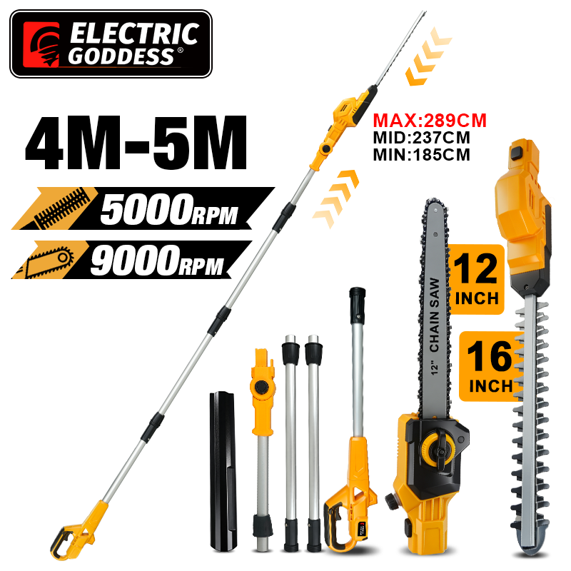 Cordless Chainsaw 12 Inch Battery - Elektryczne nożyce do żywopłotu 2w1, bezprzewodowe,