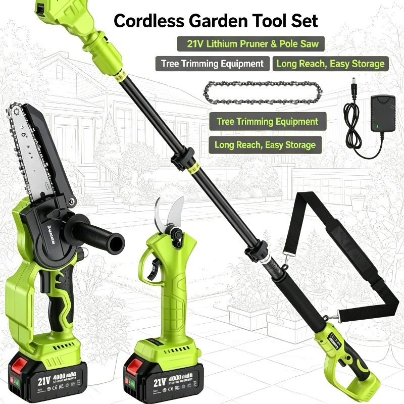 Pole Saw Cordless Telescopic - Akumulatorowa piła elektryczna 4 w 1,