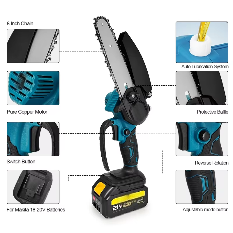 Mini pilarka elektryczna akumu – Mini Chainsaw 6 Inch Cordless recenzja i cena