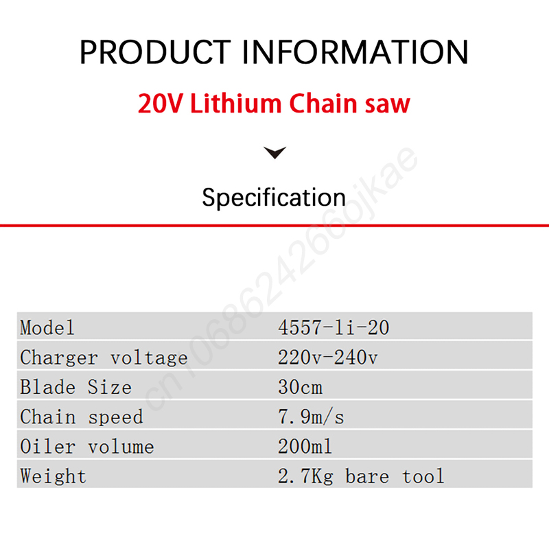 Akumulatorowa pilarka łańcucho – Cordless Chainsaw 12 Inch Battery recenzja i cena