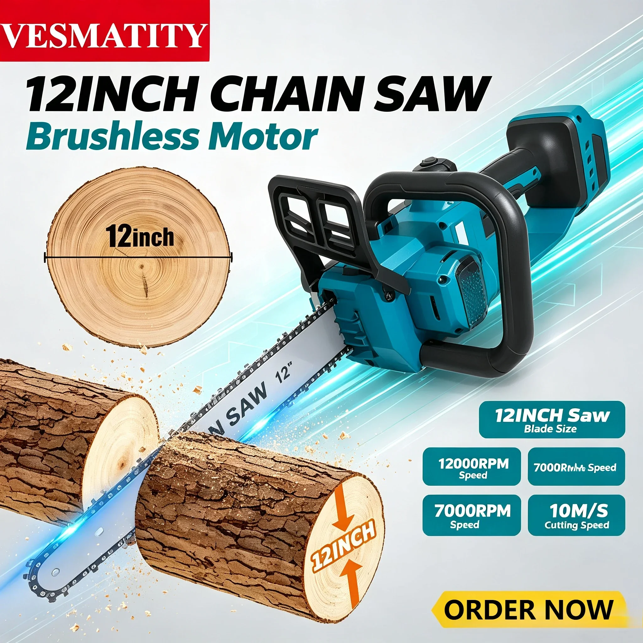 12-calowa bezszczotkowa elektr – Cordless Chainsaw 12 Inch Battery recenzja i cena