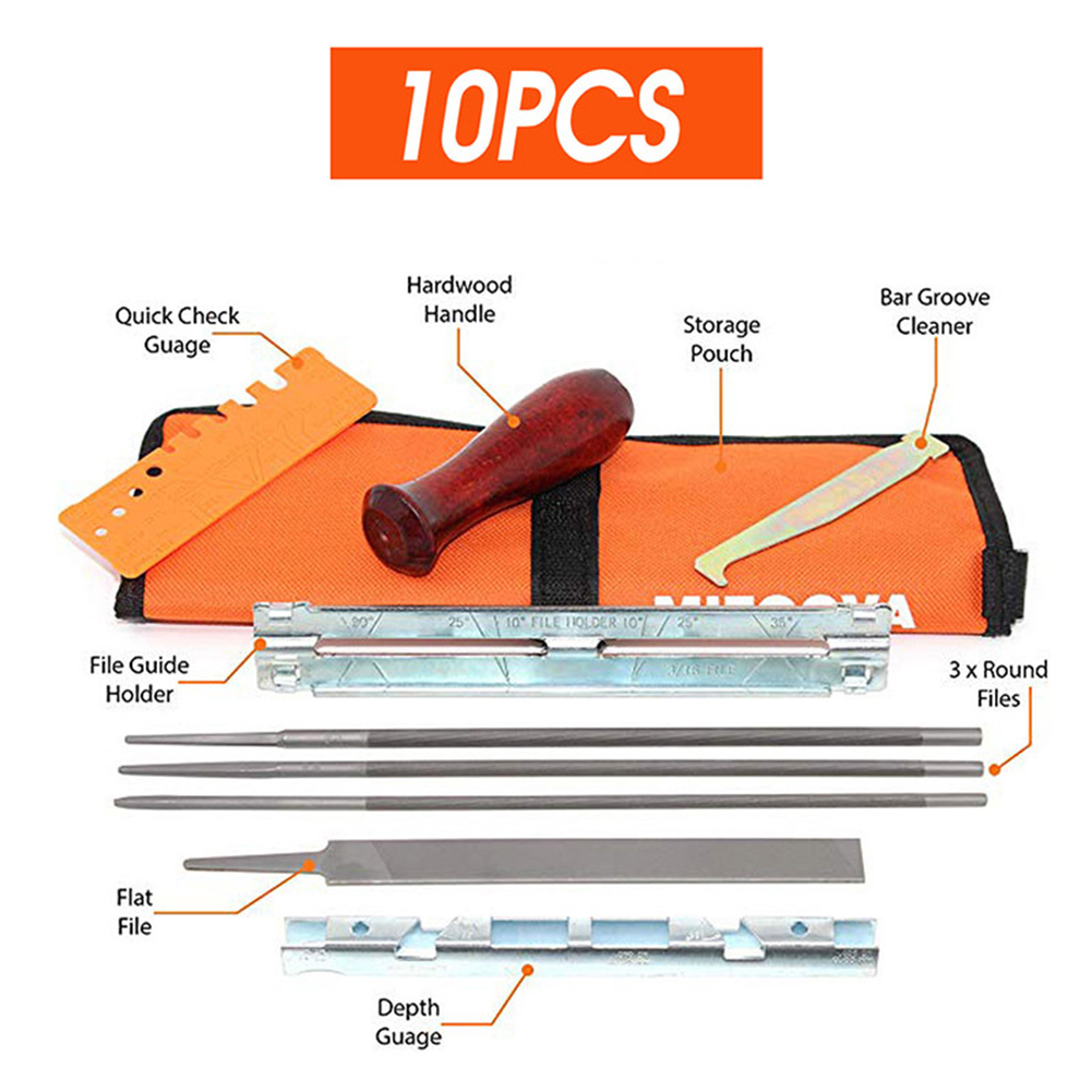 10 sztuk/zestaw Profesjonalny  – Chainsaw File Kit Round recenzja i cena