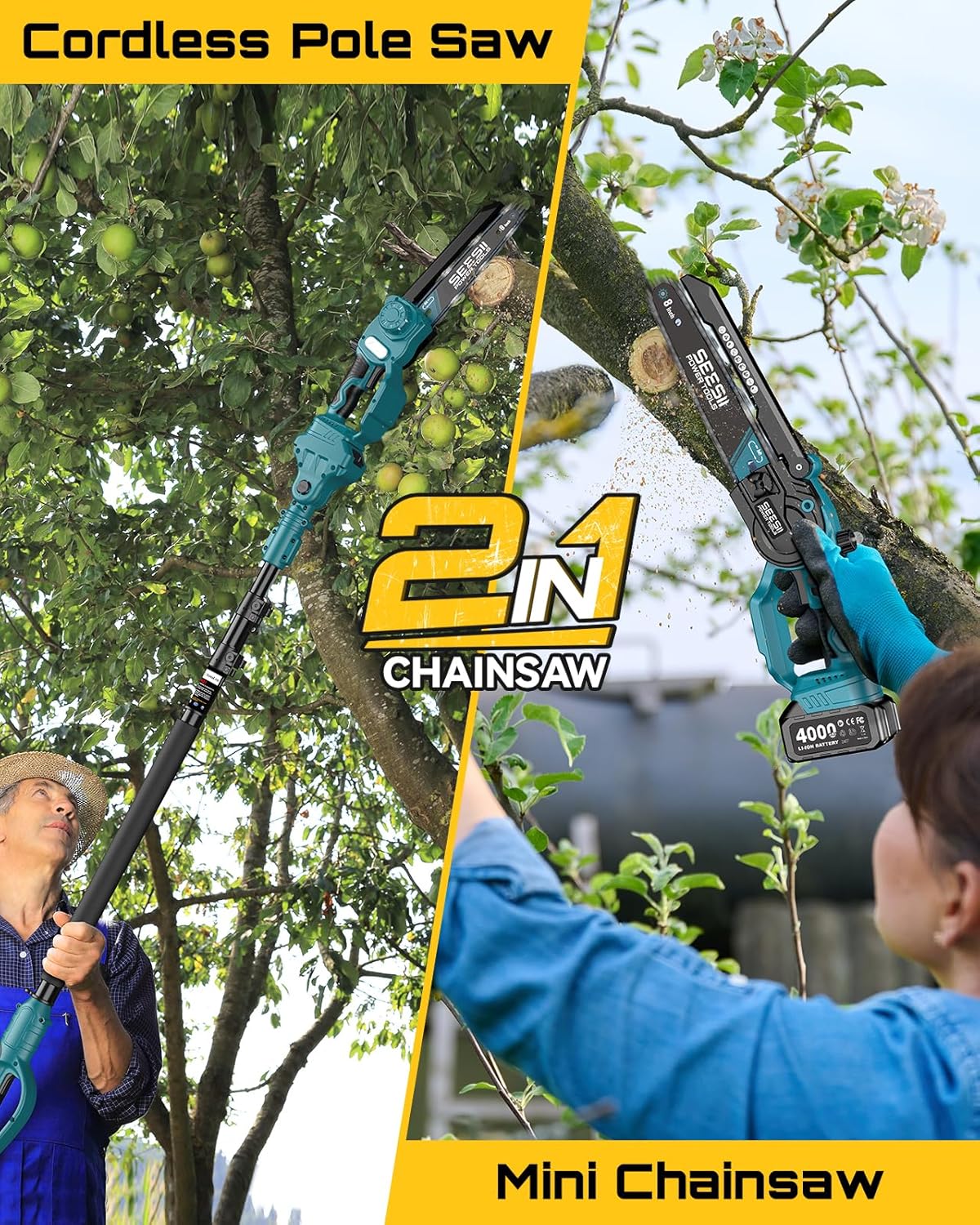 SEESII 8-calowa elektryczna pi – Pole Saw Cordless Telescopic recenzja i cena